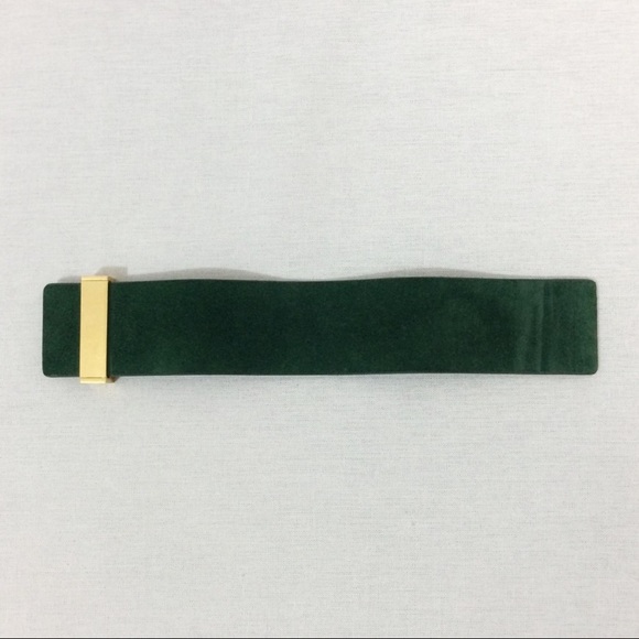 Celine Suede Leather Cuff - Green w/Gold clasp - Picture 5 of 6
